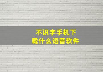 不识字手机下载什么语音软件