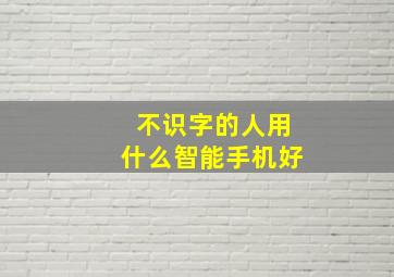 不识字的人用什么智能手机好