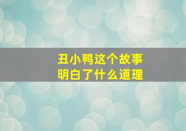 丑小鸭这个故事明白了什么道理