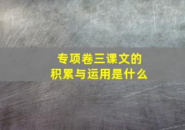 专项卷三课文的积累与运用是什么