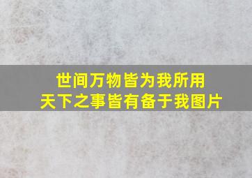 世间万物皆为我所用 天下之事皆有备于我图片