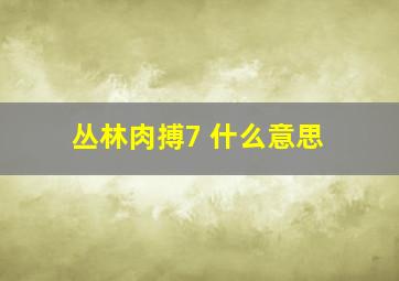 丛林肉搏7+什么意思