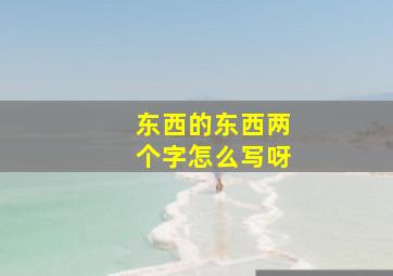 东西的东西两个字怎么写呀