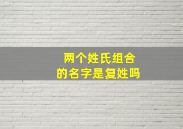 两个姓氏组合的名字是复姓吗