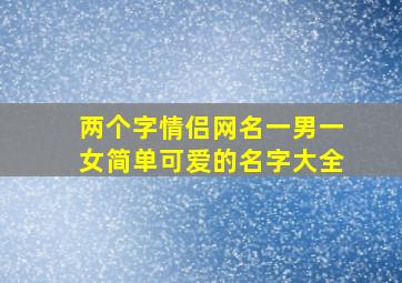 两个字情侣网名一男一女简单可爱的名字大全