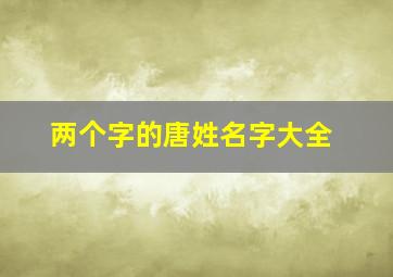 两个字的唐姓名字大全