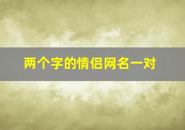 两个字的情侣网名一对