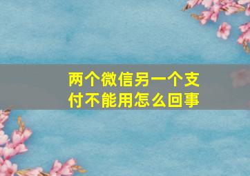 两个微信另一个支付不能用怎么回事