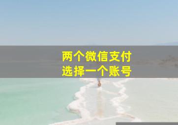 两个微信支付选择一个账号