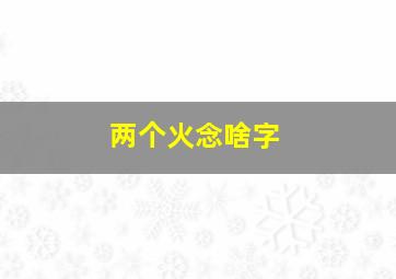 两个火念啥字