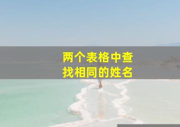 两个表格中查找相同的姓名