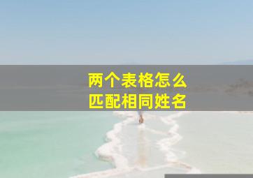 两个表格怎么匹配相同姓名