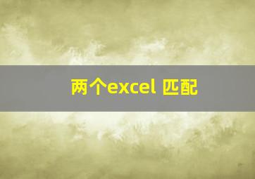 两个excel 匹配