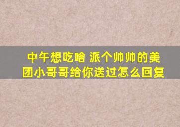 中午想吃啥 派个帅帅的美团小哥哥给你送过怎么回复