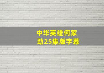 中华英雄何家劲25集版字幕