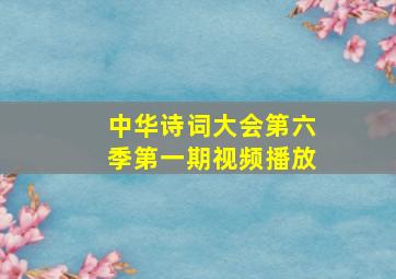 中华诗词大会第六季第一期视频播放