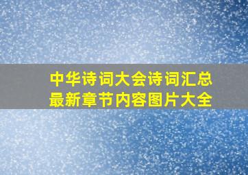 中华诗词大会诗词汇总最新章节内容图片大全