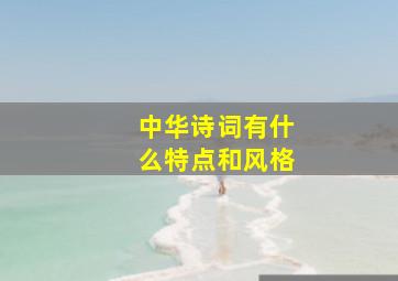 中华诗词有什么特点和风格