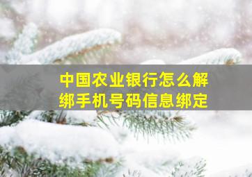 中国农业银行怎么解绑手机号码信息绑定