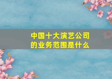 中国十大演艺公司的业务范围是什么