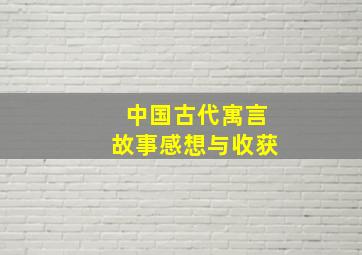 中国古代寓言故事感想与收获