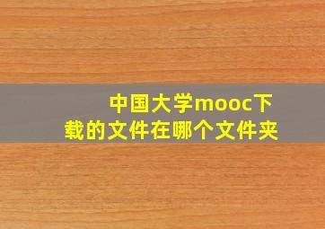 中国大学mooc下载的文件在哪个文件夹