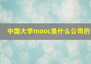 中国大学mooc是什么公司的