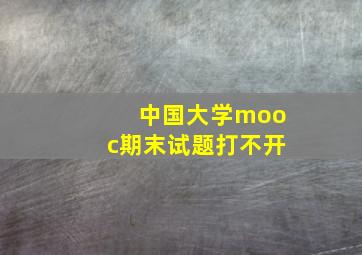 中国大学mooc期末试题打不开