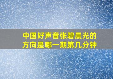 中国好声音张碧晨光的方向是哪一期第几分钟