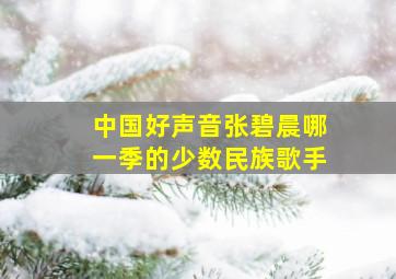 中国好声音张碧晨哪一季的少数民族歌手