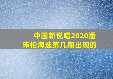 中国新说唱2020潘玮柏海选第几期出现的