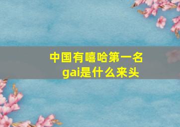 中国有嘻哈第一名gai是什么来头