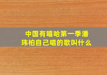 中国有嘻哈第一季潘玮柏自己唱的歌叫什么