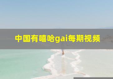 中国有嘻哈gai每期视频