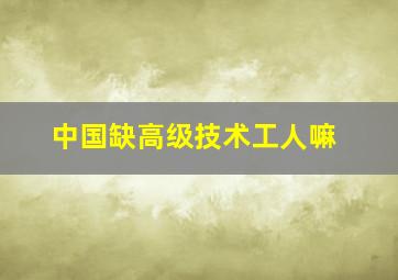 中国缺高级技术工人嘛