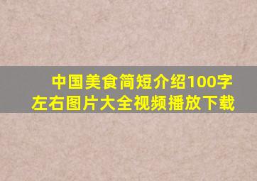 中国美食简短介绍100字左右图片大全视频播放下载