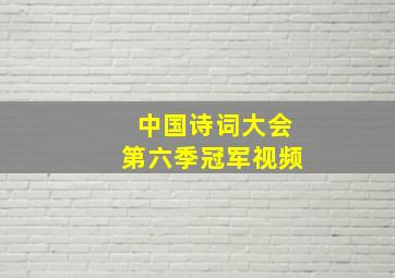 中国诗词大会第六季冠军视频