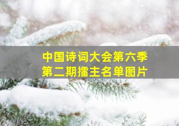 中国诗词大会第六季第二期擂主名单图片