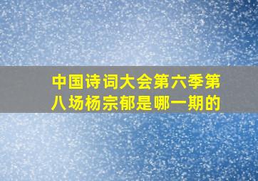 中国诗词大会第六季第八场杨宗郁是哪一期的