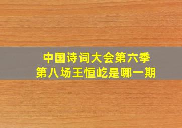 中国诗词大会第六季第八场王恒屹是哪一期