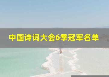 中国诗词大会6季冠军名单