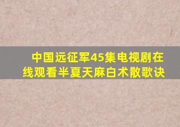 中国远征军45集电视剧在线观看半夏天麻白术散歌诀