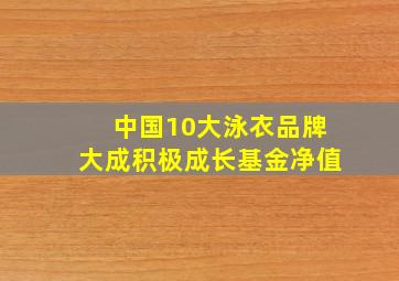 中国10大泳衣品牌大成积极成长基金净值