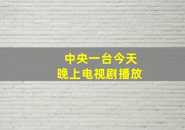 中央一台今天晚上电视剧播放