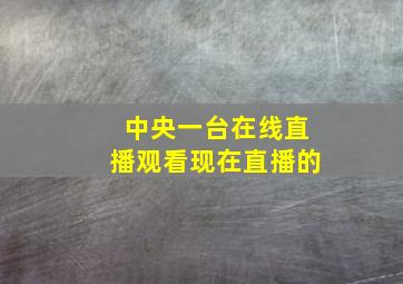 中央一台在线直播观看现在直播的