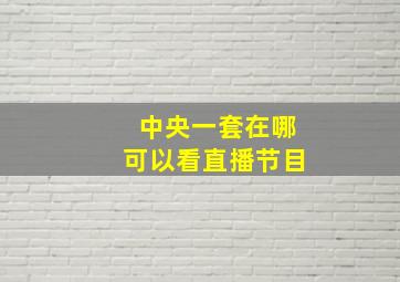 中央一套在哪可以看直播节目