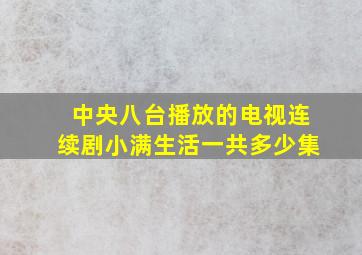 中央八台播放的电视连续剧小满生活一共多少集