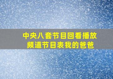 中央八套节目回看播放 频道节目表我的爸爸