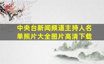 中央台新闻频道主持人名单照片大全图片高清下载