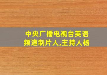 中央广播电视台英语频道制片人,主持人杨